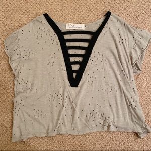 Vintage Havana Distressed Tee and Ladder Neck